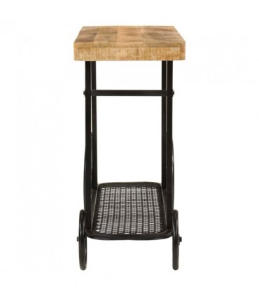 vidaXL Console Table 112x36x76 cm Solid Wood Mango and Iron