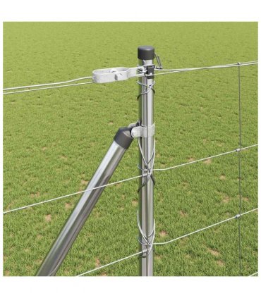 vidaXL Welded Wire Fence with Spikes 50 x 1.6 m Galvanised Steel Mesh