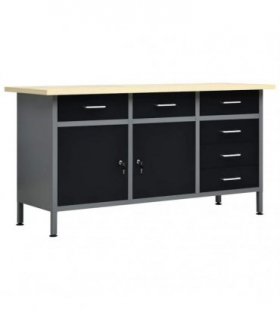 vidaXL Workbench Black 160x60x85 cm Steel