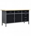 vidaXL Workbench Black 160x60x85 cm Steel