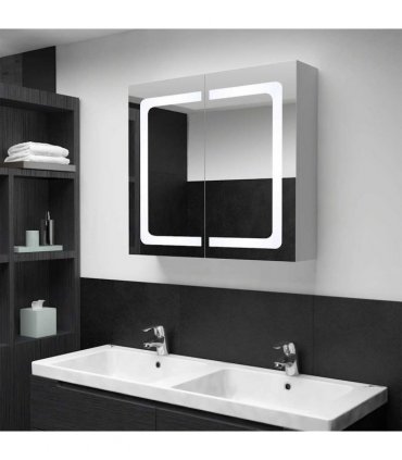 vidaXL LED Bathroom Mirror Cabinet 80x12.2x68 cm