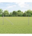 vidaXL Welded Wire Fence with Spikes 25 x 1 m Galvanised Steel Silver