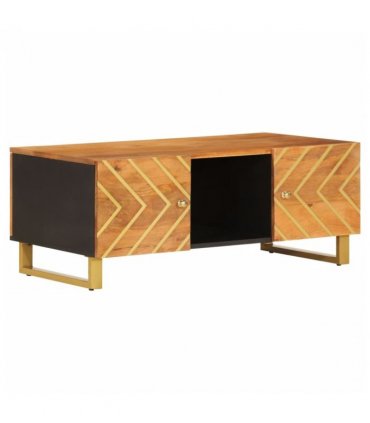 vidaXL Coffee Table Brown and Black 100x54x40 cm Solid Wood Mango