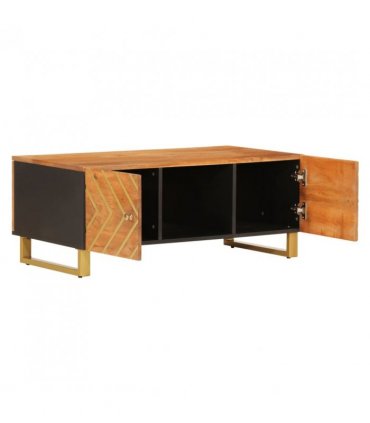 vidaXL Coffee Table Brown and Black 100x54x40 cm Solid Wood Mango