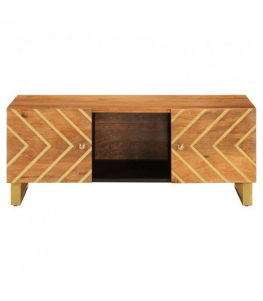 vidaXL Coffee Table Brown and Black 100x54x40 cm Solid Wood Mango