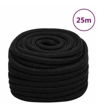 vidaXL Work Rope Black 20 mm 25 m Polyester