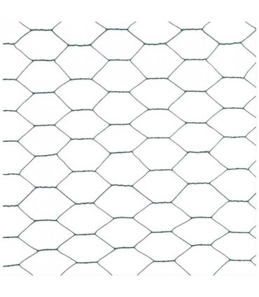 vidaXL Chicken Wire Fence Steel with PVC Coating 25x1.5 m Green
