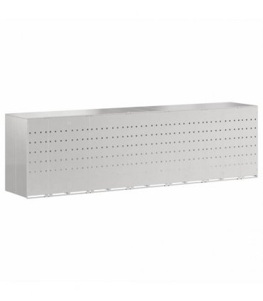 vidaXL Wheelie Bin Storage for 6 Bins Silver 408 x 77.5 x 115.5 cm