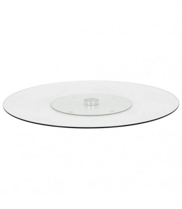 vidaXL Rotating Serving Plate Transparent 60 cm Tempered Glass