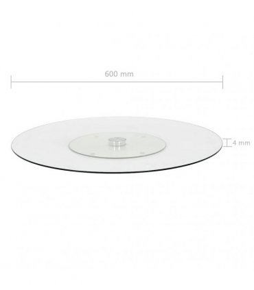 vidaXL Rotating Serving Plate Transparent 60 cm Tempered Glass