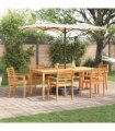 vidaXL Garden Dining Set 7 pcs Brown Solid Acacia Wood