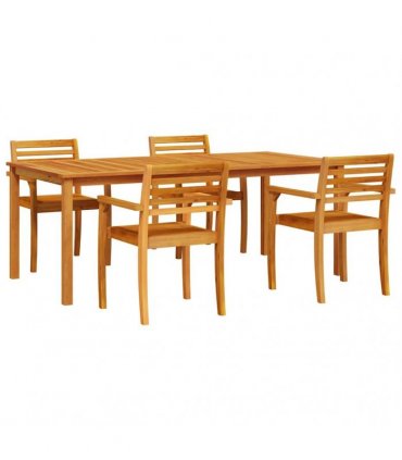 vidaXL Garden Dining Set 7 pcs Brown Solid Acacia Wood