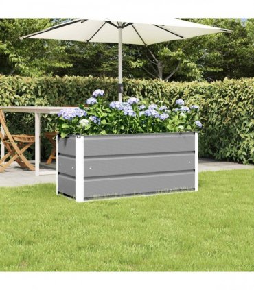 vidaXL Planter Light Grey 100 x 40 x 45 cm Steel