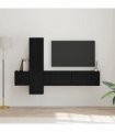 vidaXL TV Cabinet Set Wall-mounted 5 pcs Black Oak Engineered Wood