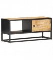 vidaXL TV Cabinet with Carved Door 90x30x40 cm Rough Mango Wood