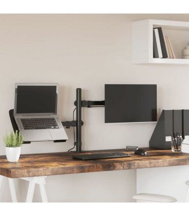 vidaXL Monitor Mount Black Steel VESA 75/100 mm