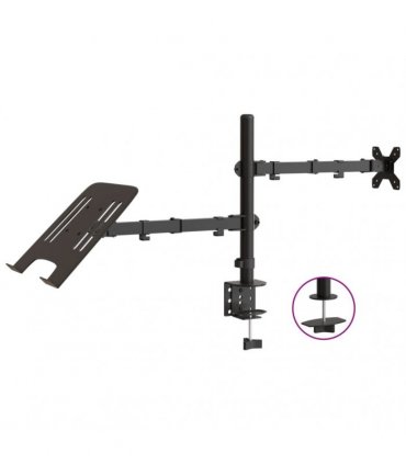 vidaXL Monitor Mount Black Steel VESA 75/100 mm