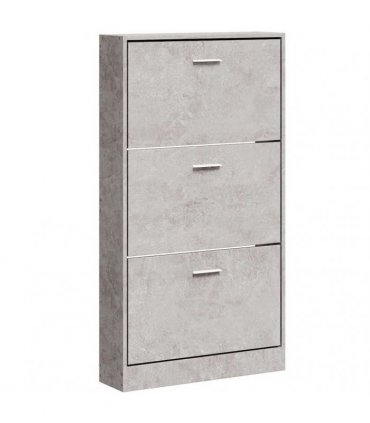 vidaXL Shoe Cabinet Concrete Grey 59x17x108 cm Engineered Wood