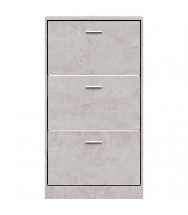 vidaXL Shoe Cabinet Concrete Grey 59x17x108 cm Engineered Wood