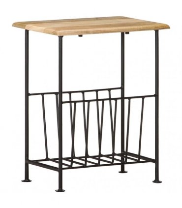 vidaXL Magazine Rack 40x30x50 cm Solid Mango Wood and Steel