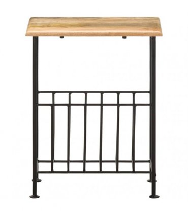 vidaXL Magazine Rack 40x30x50 cm Solid Mango Wood and Steel