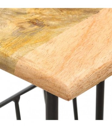 vidaXL Magazine Rack 40x30x50 cm Solid Mango Wood and Steel