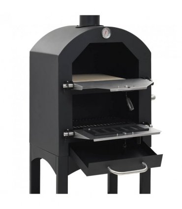 vidaXL Charcoal Fired Outdoor Pizza Oven with Fireclay Stone