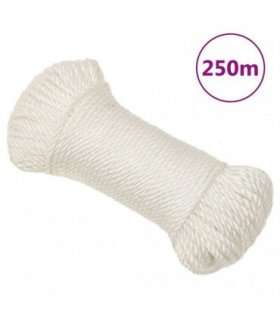 vidaXL Work Rope White 8 mm 250 m Polypropylene