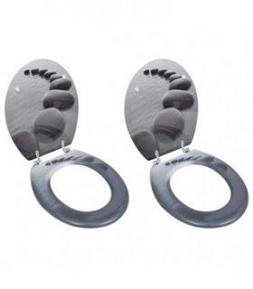 vidaXL Toilet Seats with Lids 2 pcs MDF Stones