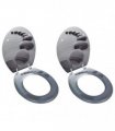 vidaXL Toilet Seats with Lids 2 pcs MDF Stones