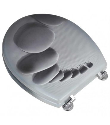 vidaXL Toilet Seats with Lids 2 pcs MDF Stones