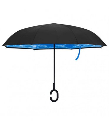 vidaXL Umbrella C-handle Black 108 cm