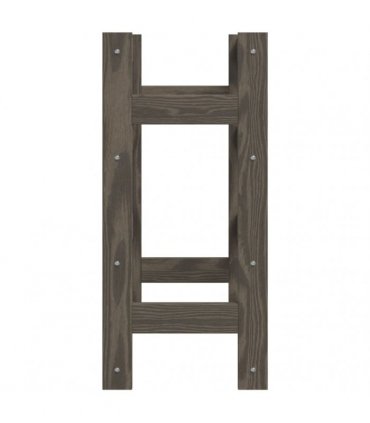 vidaXL Wine Rack for 16 Bottles Grey Solid Wood Pine
