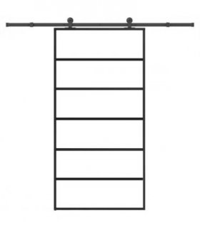 vidaXL Sliding Door with Hardware Set 102x205 cm ESG Glass&Aluminium