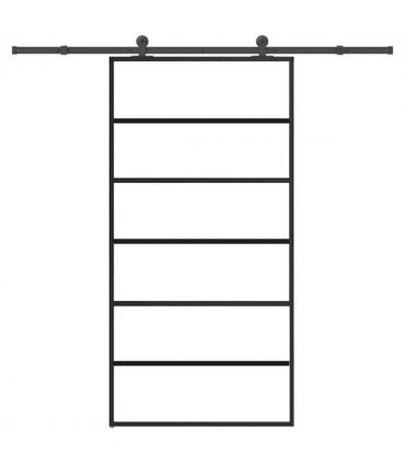 vidaXL Sliding Door with Hardware Set 102x205 cm ESG Glass&Aluminium