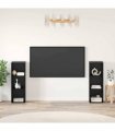 vidaXL TV Cabinet Set 2 pcs Black Oak 107 x 35 x 37 cm Engineered Wood