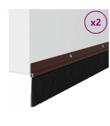 vidaXL Screw-on Door Brush Seals 2 pcs Brown 100 cm Aluminium Alloy