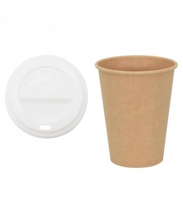 vidaXL Paper Coffee Cups with Lids 1000 pcs 12oz 300ml