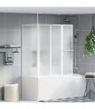 vidaXL Bath Screen Folding Frosted Aluminium