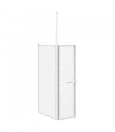vidaXL Bath Screen Folding Frosted Aluminium