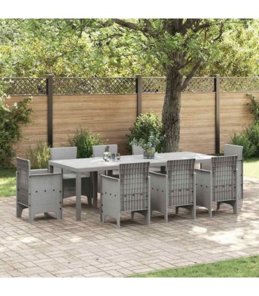 vidaXL Garden Table Light Grey 250 x 100 x 73 cm Poly Rattan