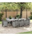 vidaXL Garden Table Light Grey 250 x 100 x 73 cm Poly Rattan