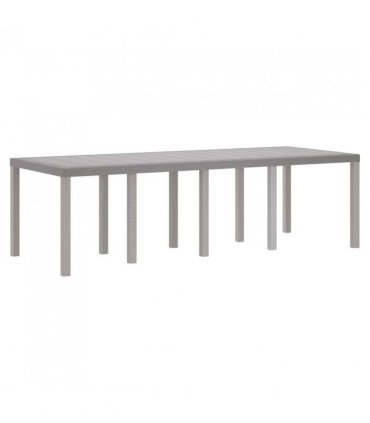 vidaXL Garden Table Light Grey 250 x 100 x 73 cm Poly Rattan