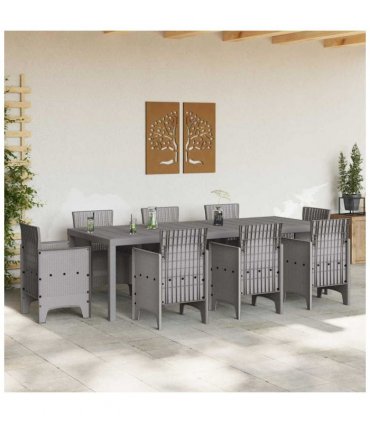 vidaXL Garden Table Light Grey 250 x 100 x 73 cm Poly Rattan