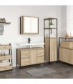 vidaXL Bathroom Furniture Set with Drawer 2 pcs Sonoma Oak and Black