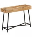vidaXL Dressing Table 105x35x75 cm Solid Rough Mango Wood and Iron