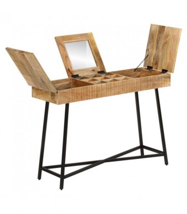 vidaXL Dressing Table 105x35x75 cm Solid Rough Mango Wood and Iron