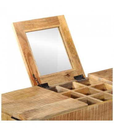vidaXL Dressing Table 105x35x75 cm Solid Rough Mango Wood and Iron