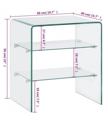 vidaXL Coffee Table 50x40x56 cm Tempered Glass