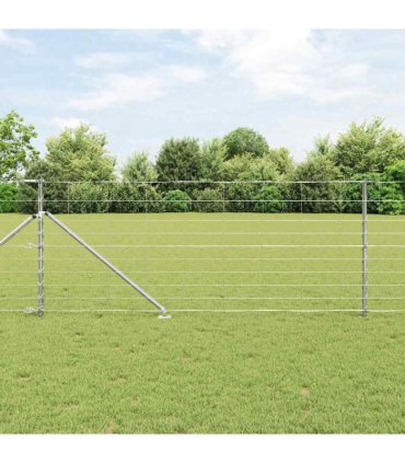 vidaXL Welded Wire Fence with Spikes 50 x 1 m Galvanised Steel Silver